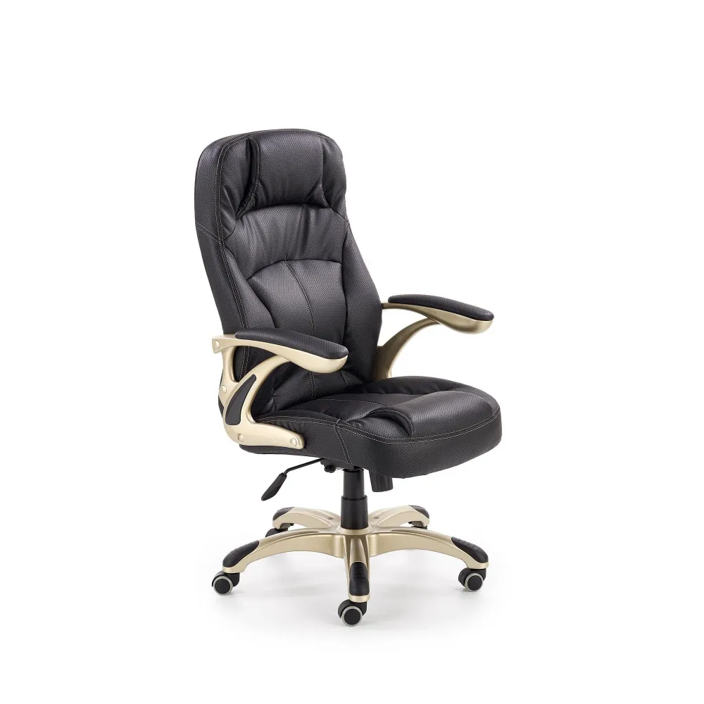 Scaun piele modern negru Carlos, 66X70X106/114 CM