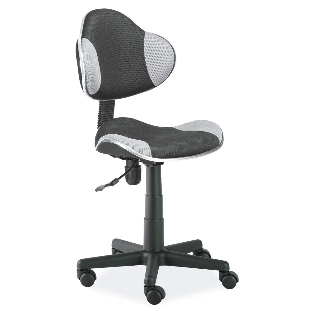 Scaun tapitat Q-G2, negru/gri, 48x41x80/92