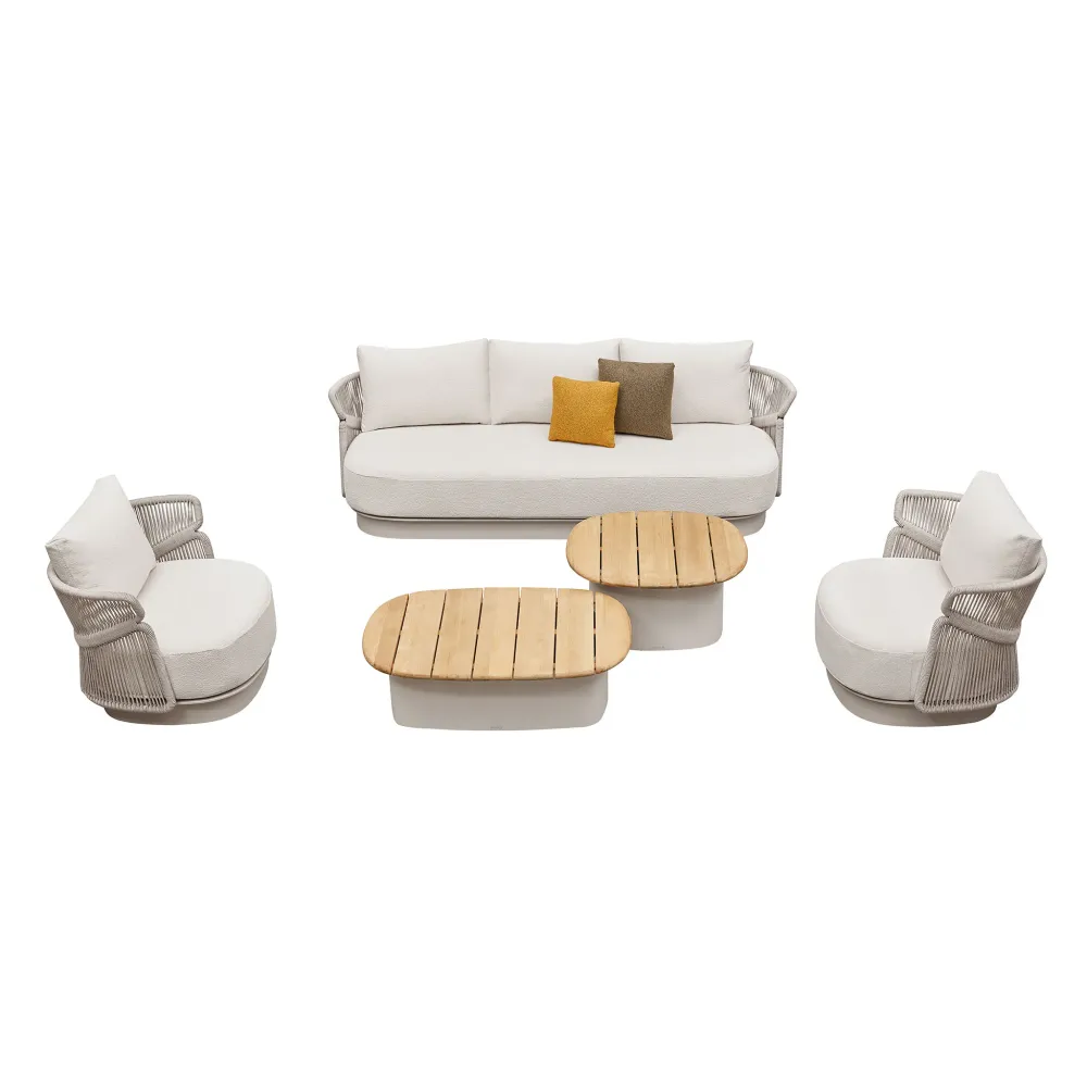 AIO Set mobilier terasă/grădină, 2 fotolii, canapea și 2 măsuțe