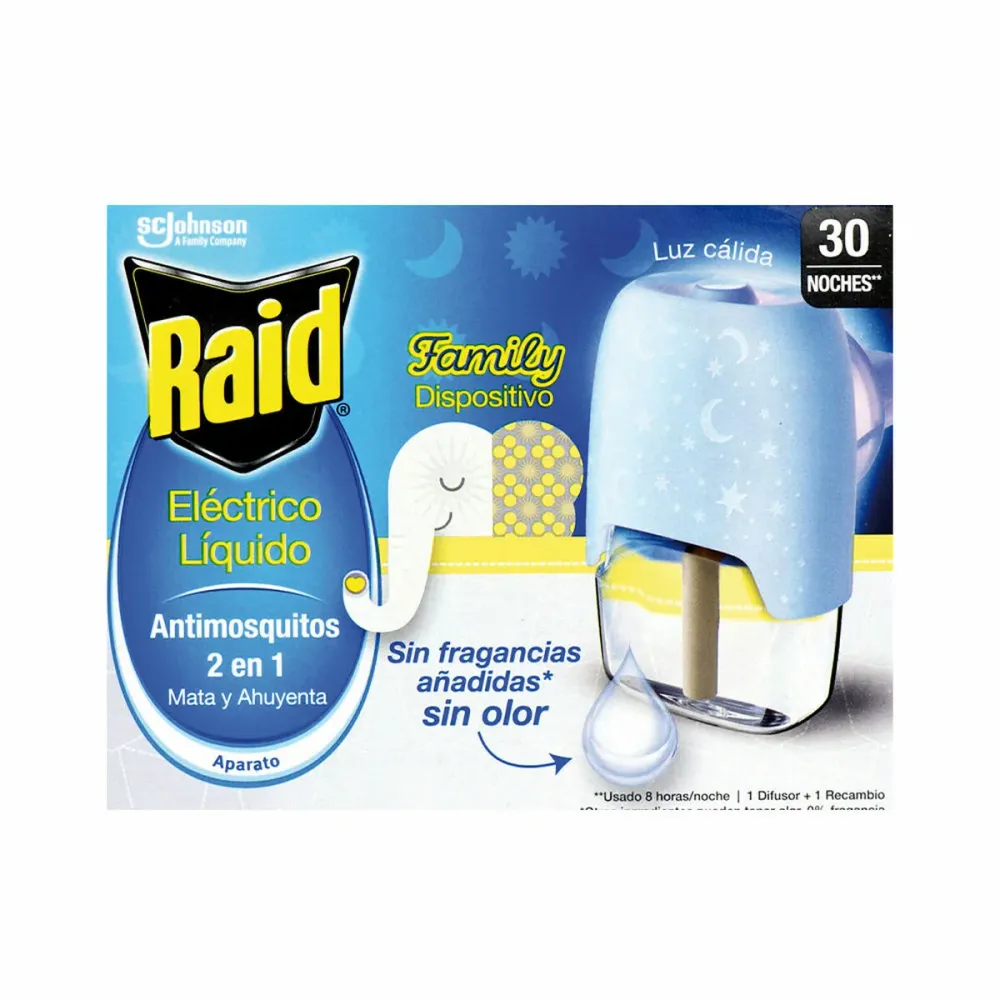 Aparat Electric Anti-ţânţari Raid Family Antimosquitos 30 Noaptea