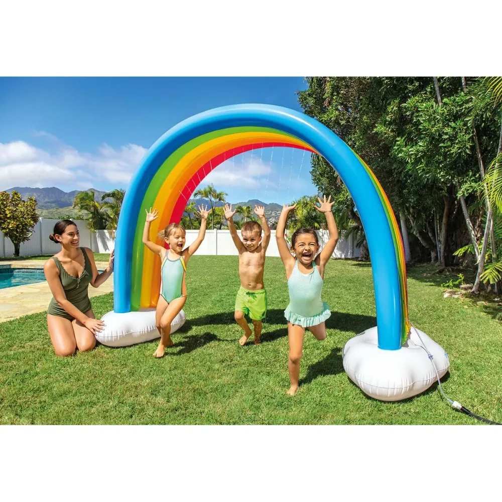Aspersor jucărie cu pulverizator de apă Intex Curcubeu 300 x 109 x 180 cm PVC