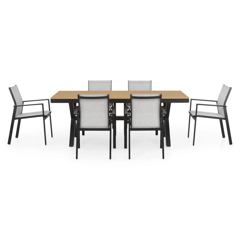 BAHIA/BARIA Set mobilier terasă/grădină, masă și 6 scaune