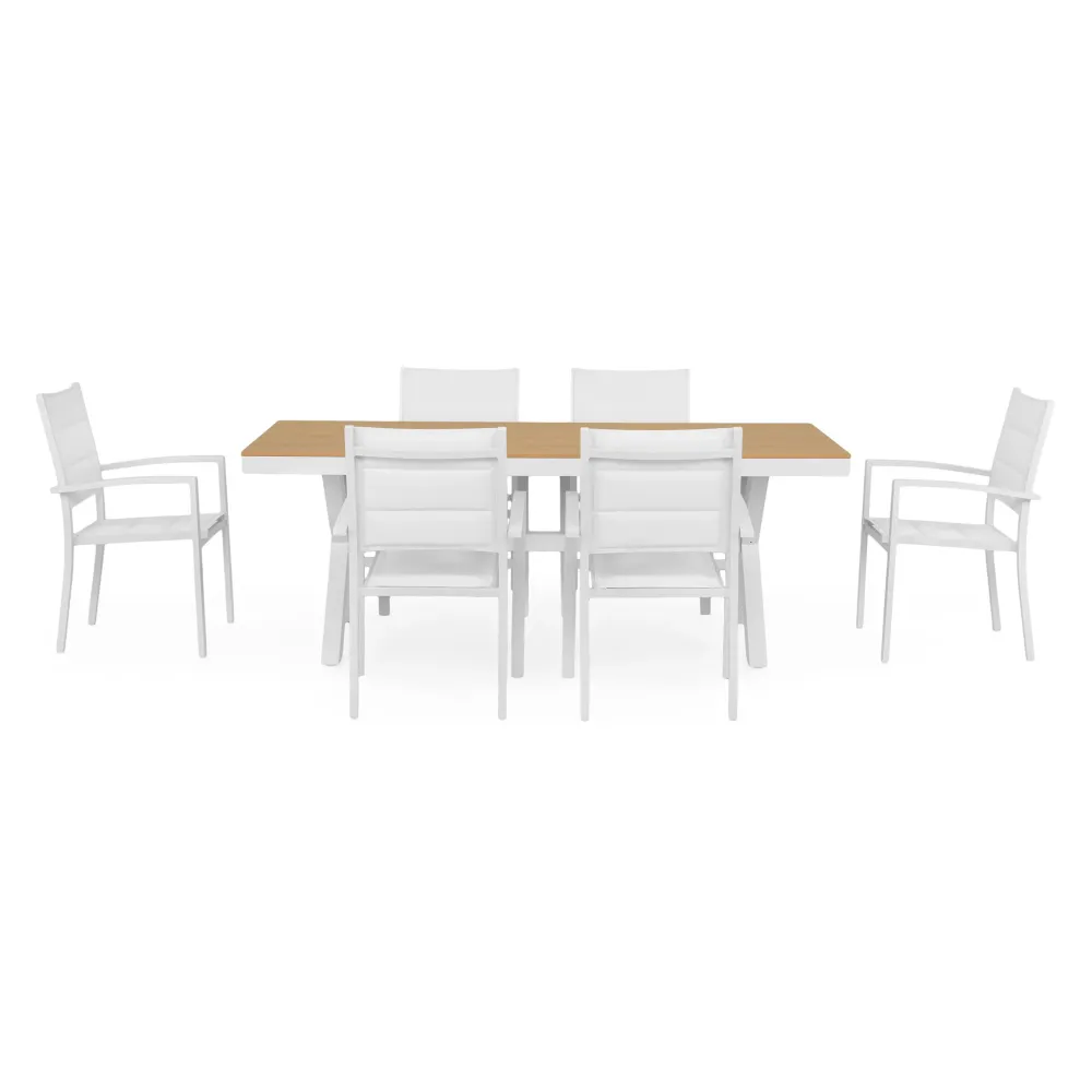 BAHIA/DRESDEN Set mobilier terasă/grădină, 6 scaune și masă