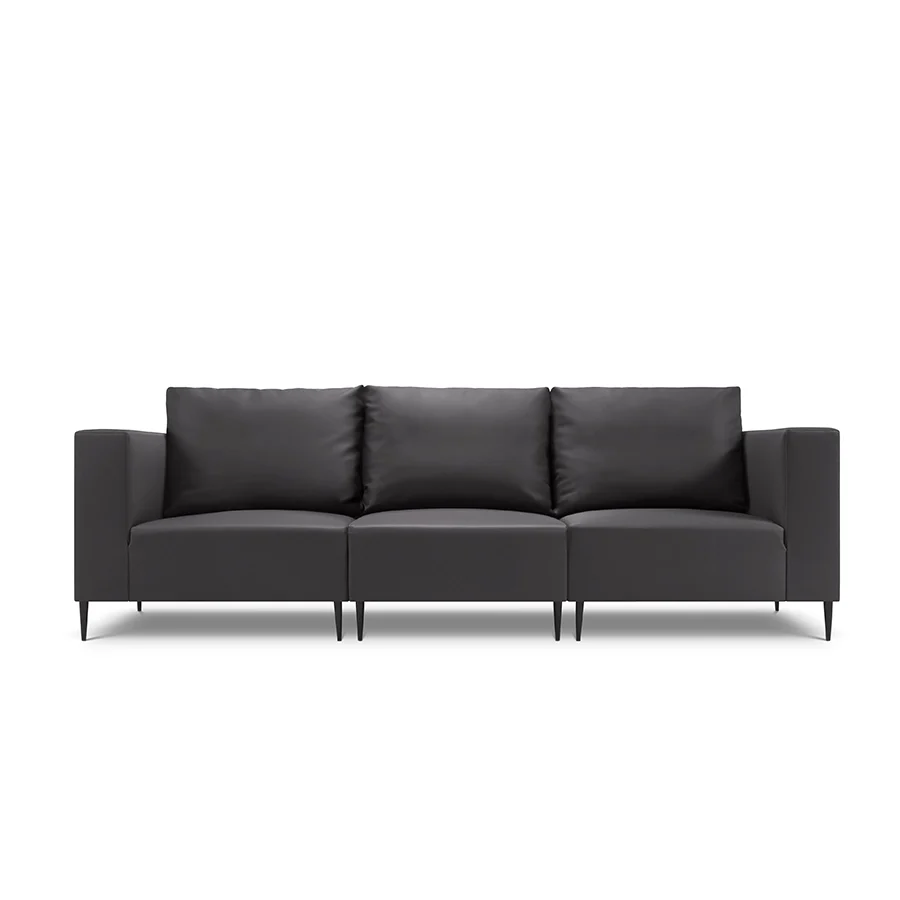 Canapea neagra pentru exterior cu 3 locuri Fiji