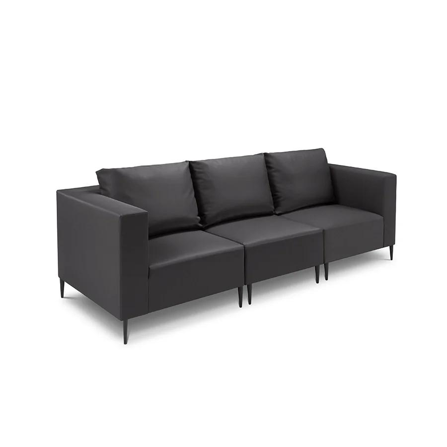 Canapea neagra pentru exterior cu 3 locuri Fiji