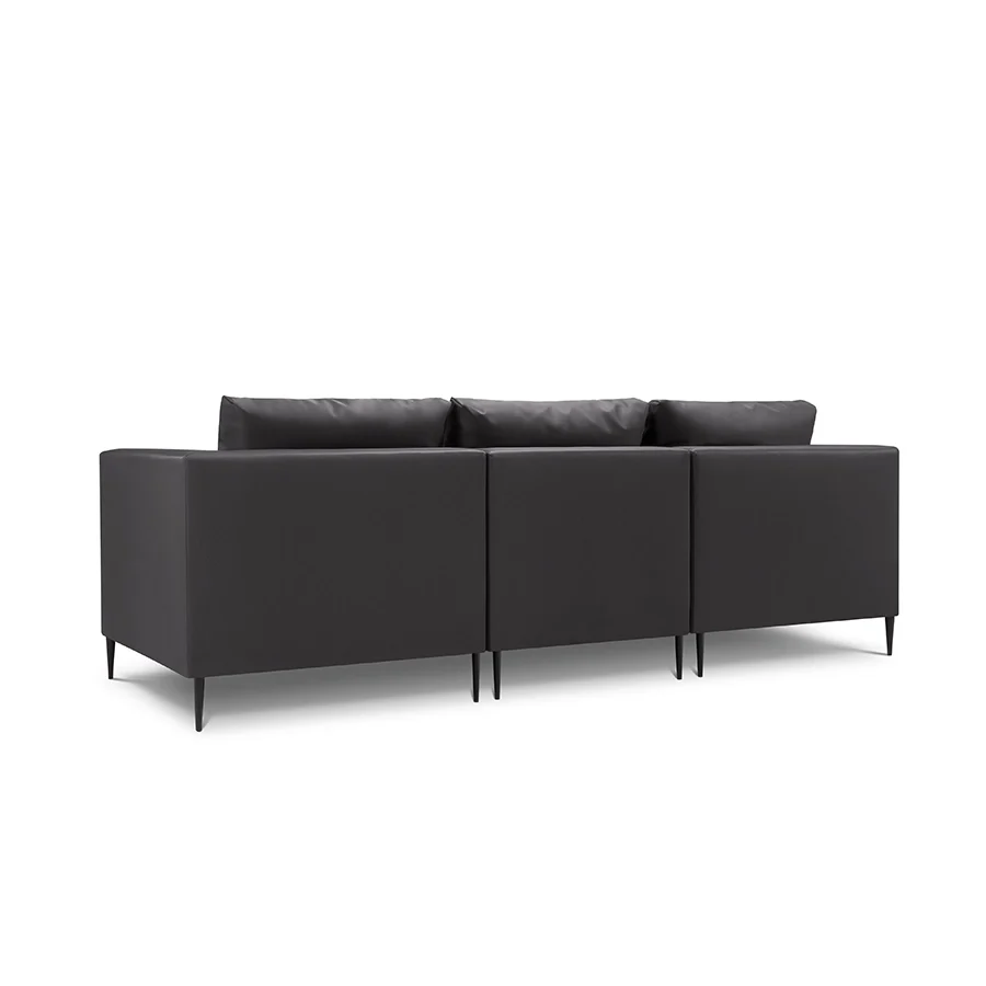 Canapea neagra pentru exterior cu 3 locuri Fiji