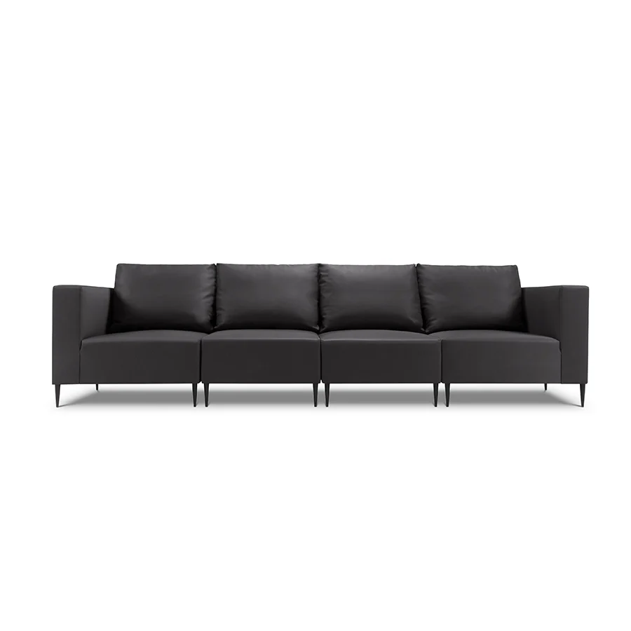 Canapea neagra pentru exterior cu 4 locuri Fiji