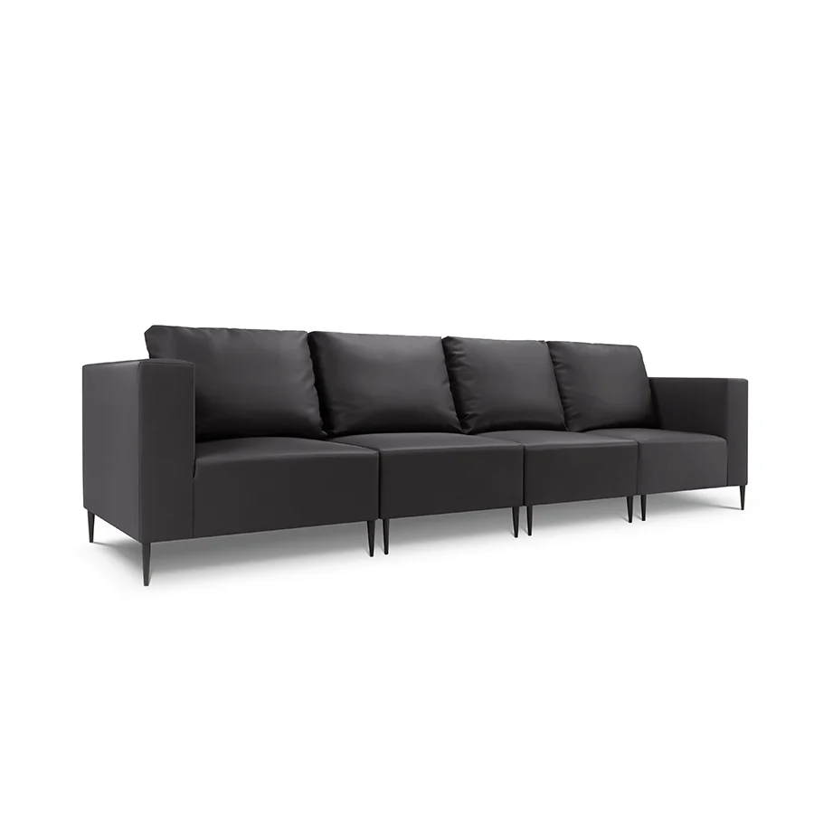 Canapea neagra pentru exterior cu 4 locuri Fiji