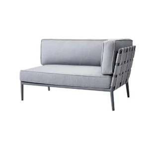 Modul stanga - canapea 2 locuri Cane-line Conic Light grey