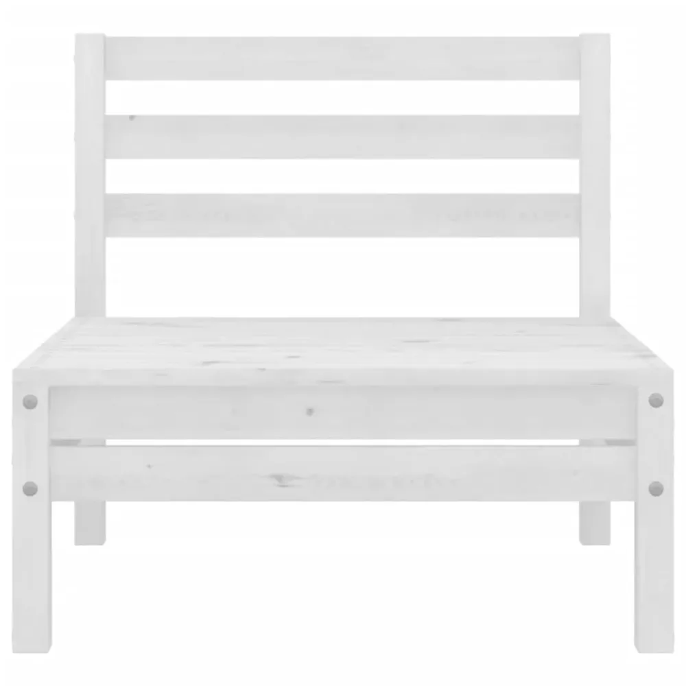 Set mobilier de grădină cu 2 locuri, alb, lemn masiv de pin