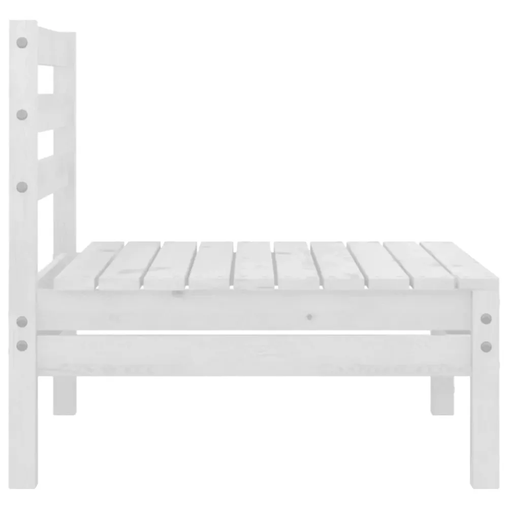 Set mobilier de grădină cu 2 locuri, alb, lemn masiv de pin