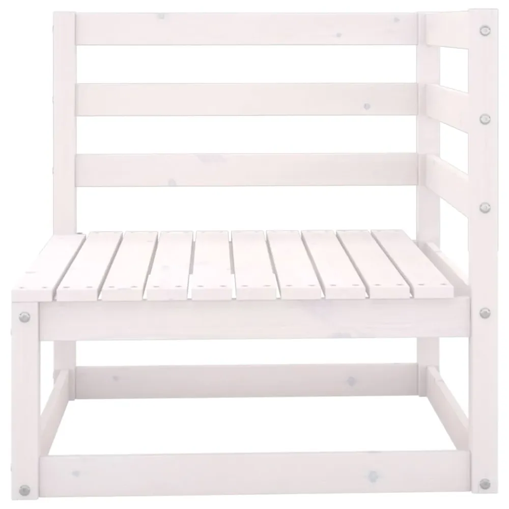 Set mobilier de grădină cu 4 locuri, alb, lemn masiv de pin