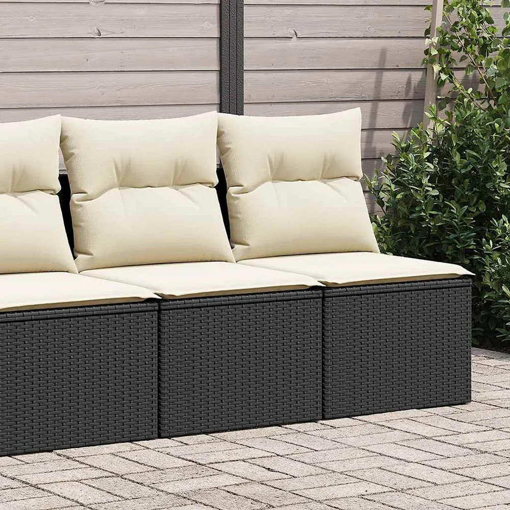 Set mobilier de grădină cu perne, 2 piese poliratan/lemn acacia