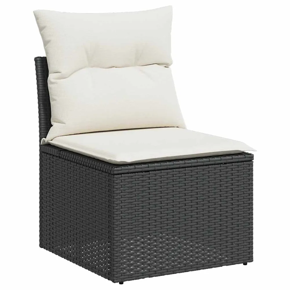 Set mobilier de grădină cu perne, 2 piese poliratan/lemn acacia