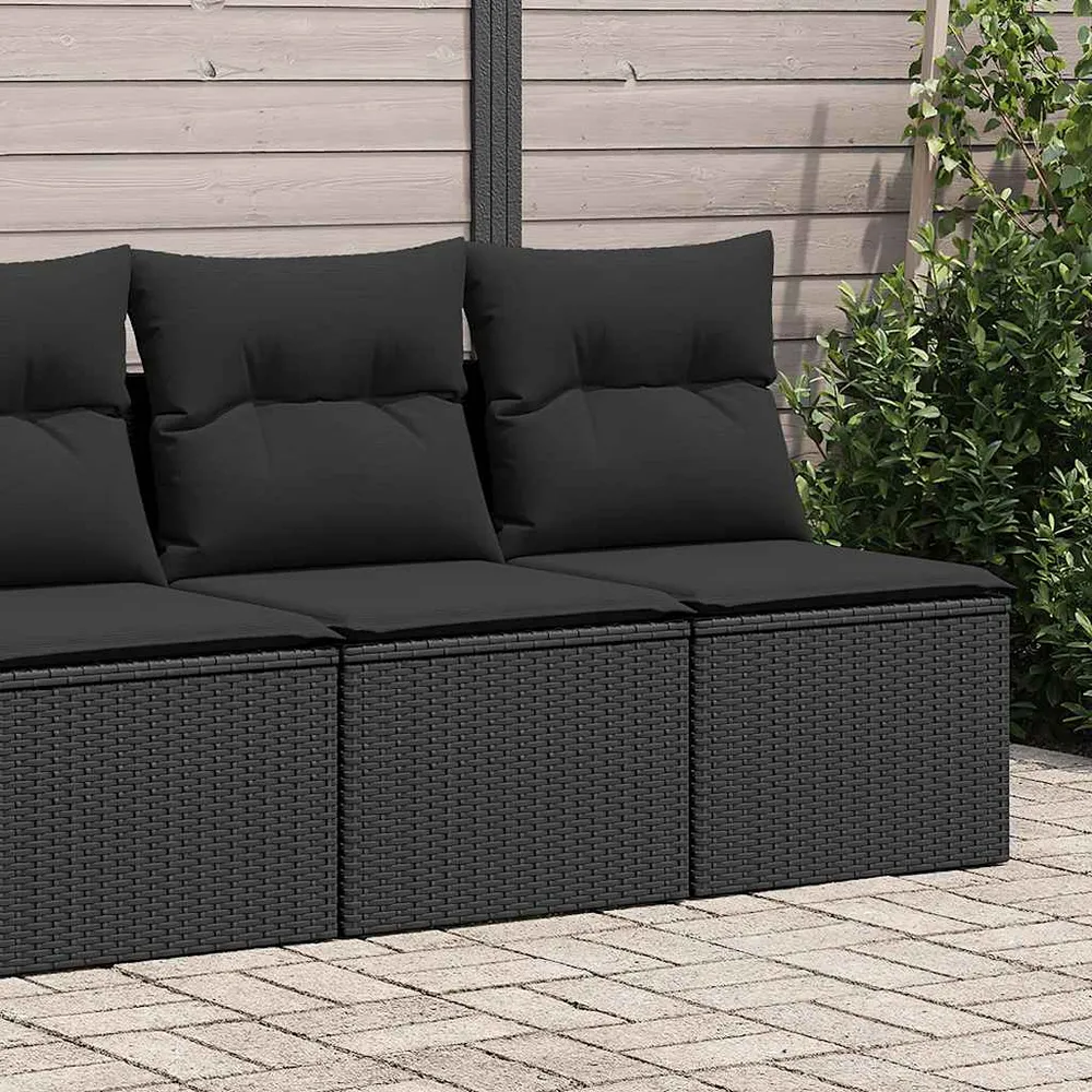 Set mobilier de grădină cu perne, 2 piese poliratan/lemn acacia