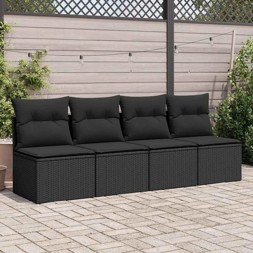 Set mobilier de grădină cu perne, 2 piese poliratan/lemn acacia