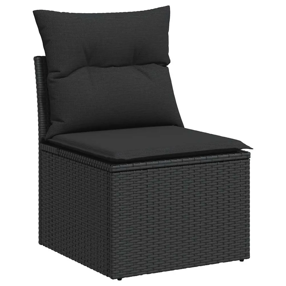 Set mobilier de grădină cu perne, 2 piese poliratan/lemn acacia