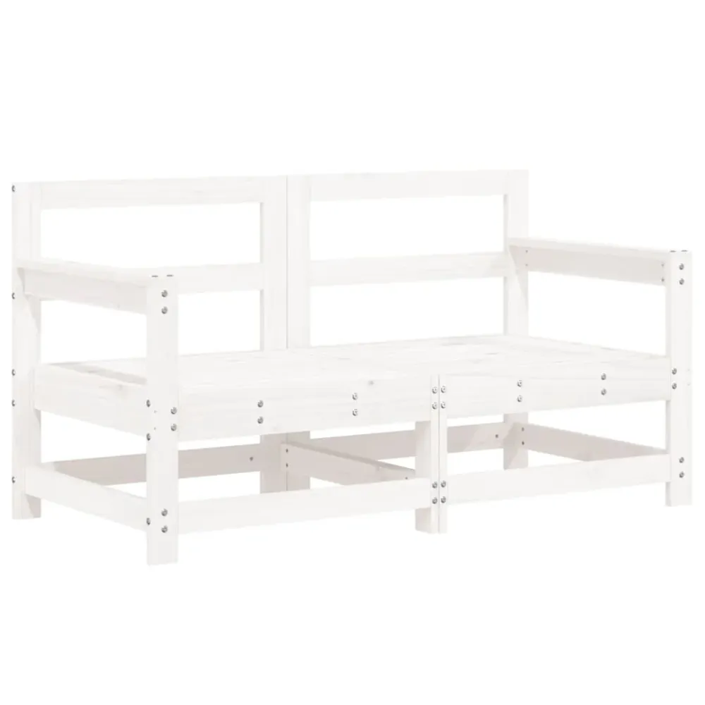 Set mobilier de grădină, 7 piese, alb, lemn masiv de pin
