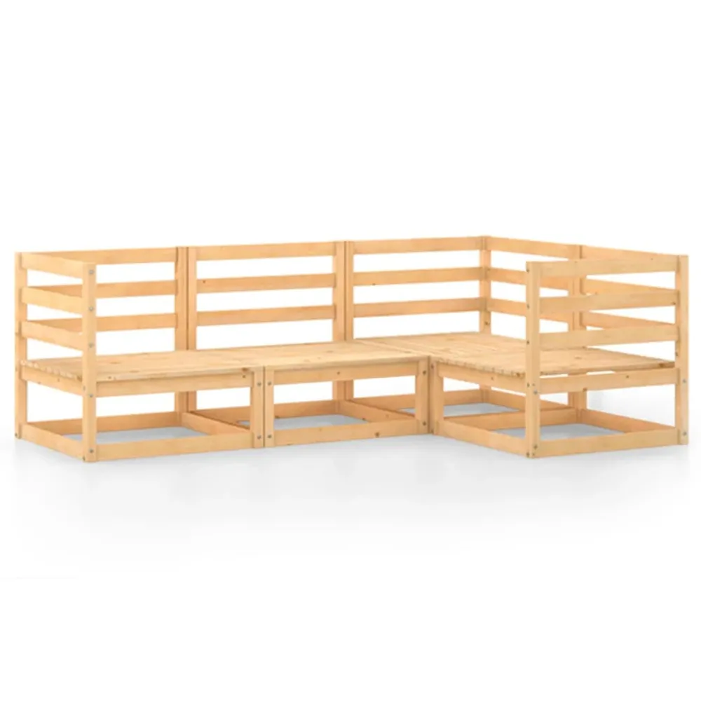 Set mobilier de grădină, 4 piese, lemn masiv de pin
