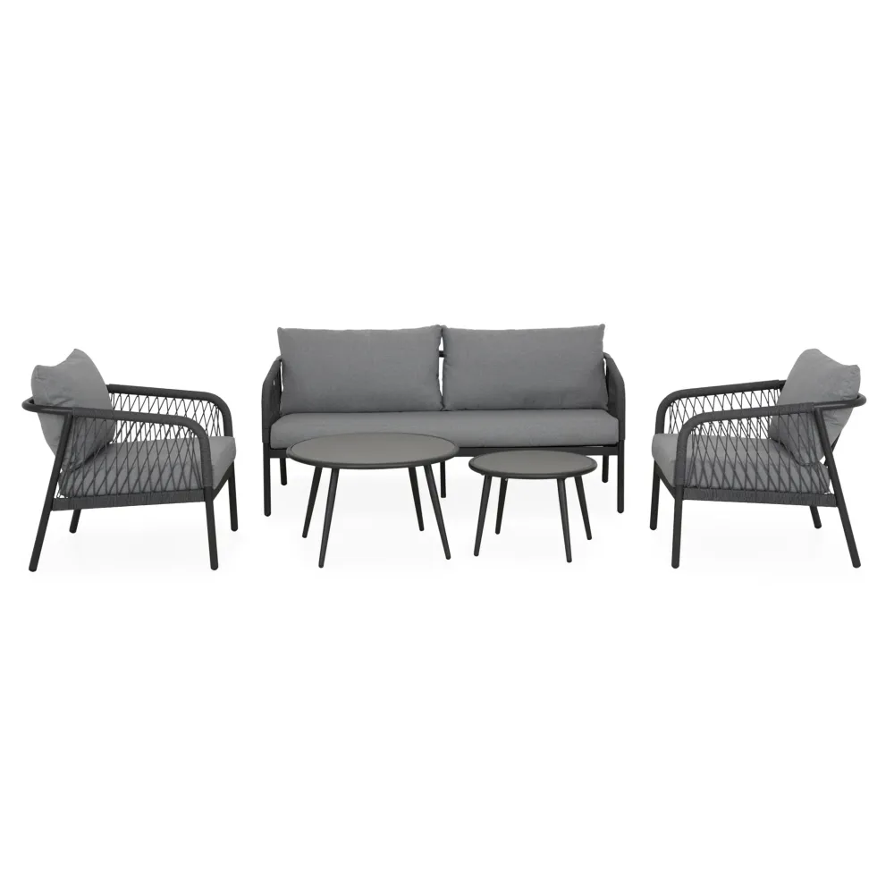 TIVOLI Set mobilier terasă/gădină, canapea, 2 fotolii și 2 măsuțe