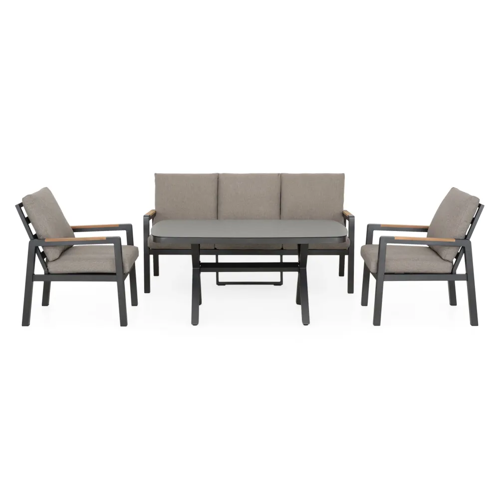 TREINTA Set mobilier terasă/grădină, canapea, 2 scaune și măsuță