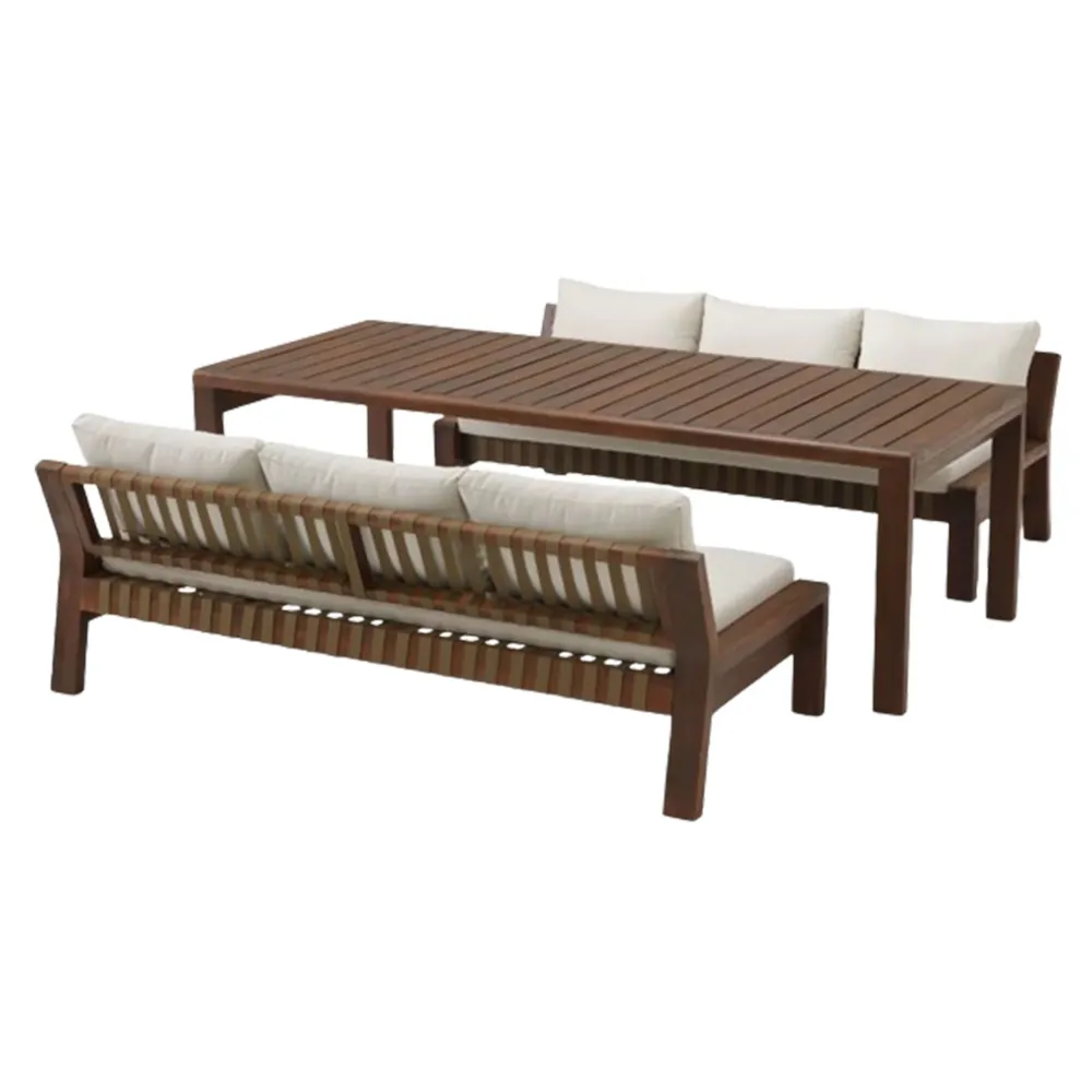 ZAMBRA Set mobilier terasă/grădină, 2 banchete și masă