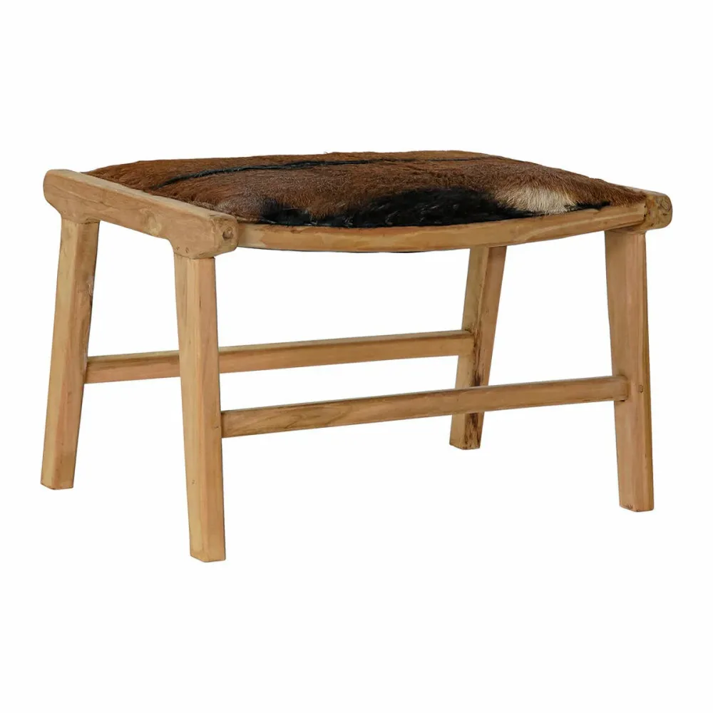 Banchetă DKD Home Decor 8424001823215 Maro Multicolor Natural Tec 65 x 47 x 42 cm