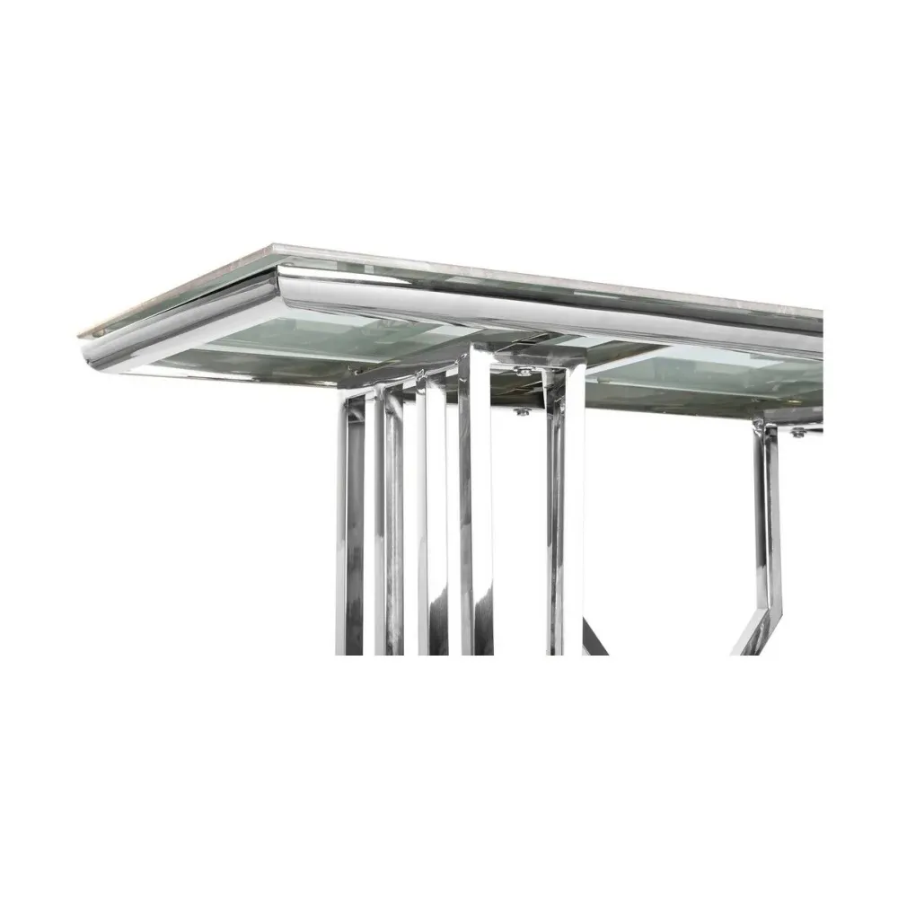 Consolă DKD Home Decor Geam Oțel (120 x 40 x 78 cm)
