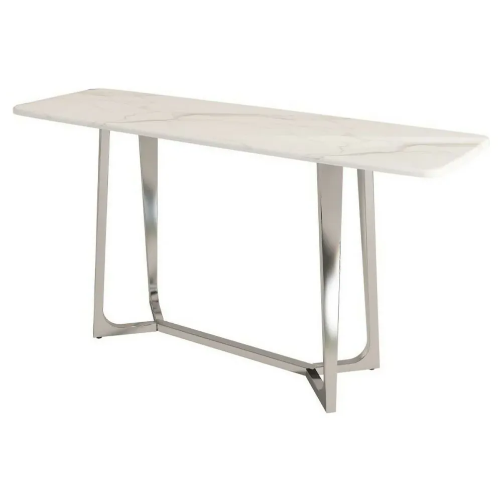 Consolă DKD Home Decor Oțel Argintiu Marmură (150 x 45 x 80 cm)