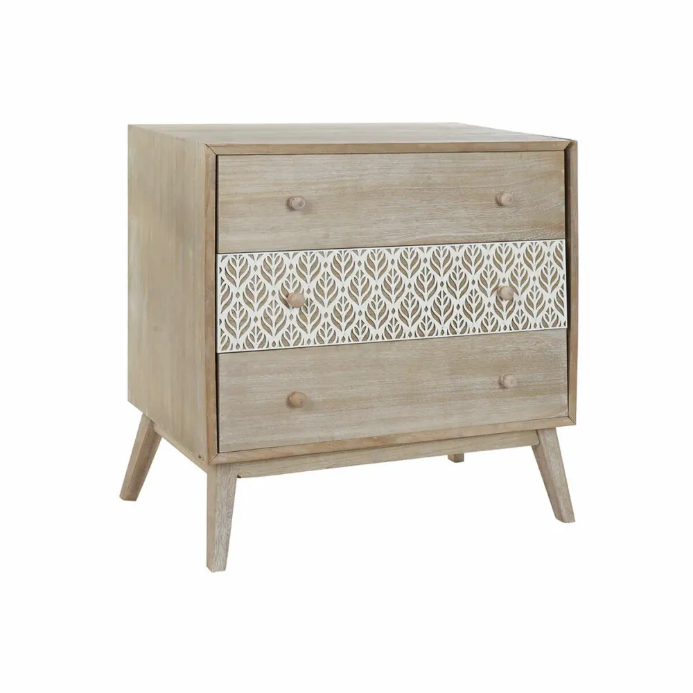 Dulap cu Sertare DKD Home Decor 80 x 42 x 80 cm Natural Alb Frunza unei plante