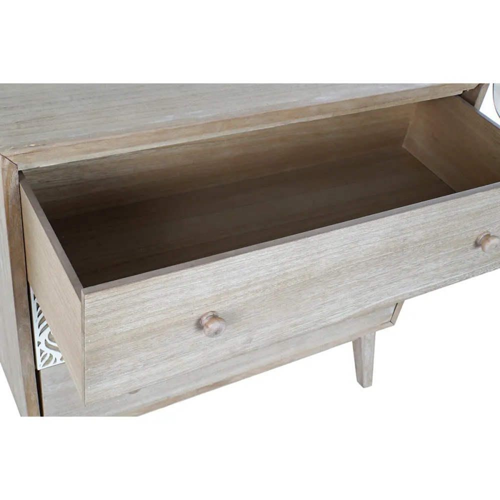 Dulap cu Sertare DKD Home Decor 80 x 42 x 80 cm Natural Alb Frunza unei plante
