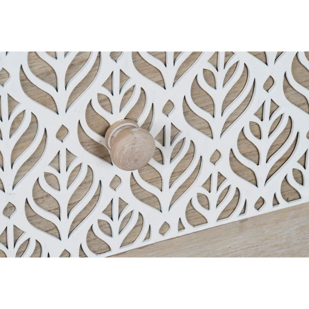 Dulap cu Sertare DKD Home Decor 80 x 42 x 80 cm Natural Alb Frunza unei plante