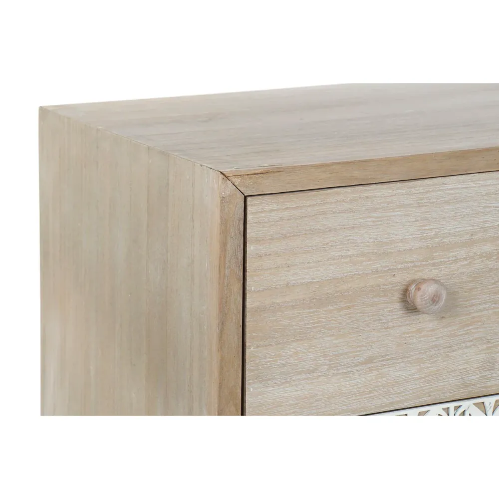 Dulap cu Sertare DKD Home Decor 80 x 42 x 80 cm Natural Alb Frunza unei plante