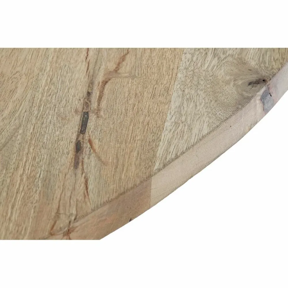 Masă de Sufragerie DKD Home Decor 127 x 127 x 75 cm Natural Negru Metal Aluminiu Lemn de mango