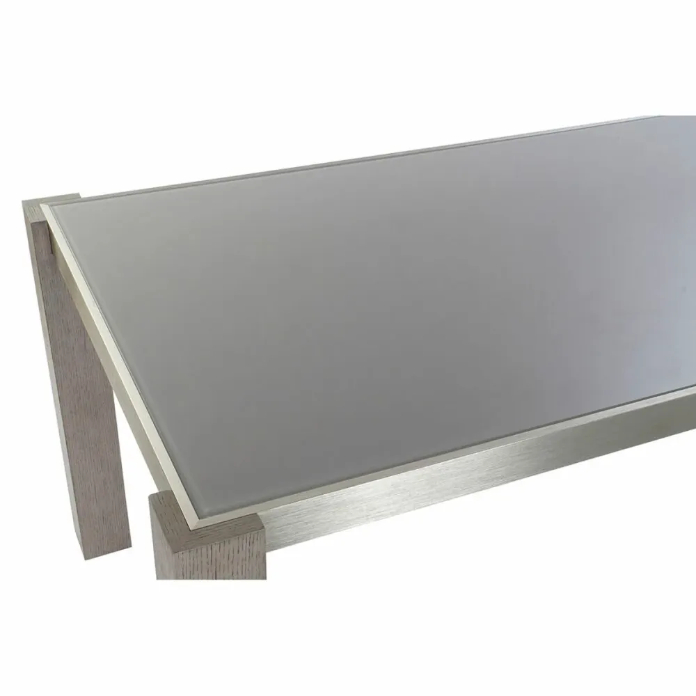 Masă de Sufragerie DKD Home Decor Geam Gri Aluminiu Dub Sticlă Temperată (162 x 92 x 74 cm)