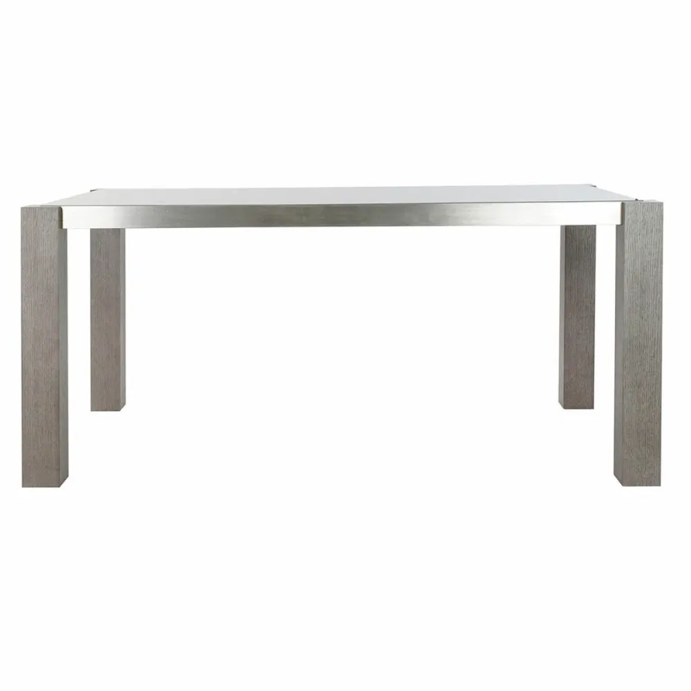 Masă de Sufragerie DKD Home Decor Geam Gri Aluminiu Dub Sticlă Temperată (162 x 92 x 74 cm)