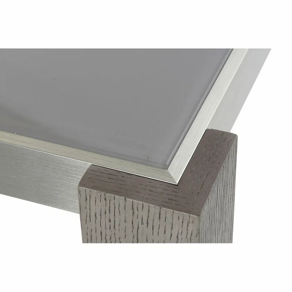 Masă de Sufragerie DKD Home Decor Geam Gri Aluminiu Dub Sticlă Temperată (162 x 92 x 74 cm)