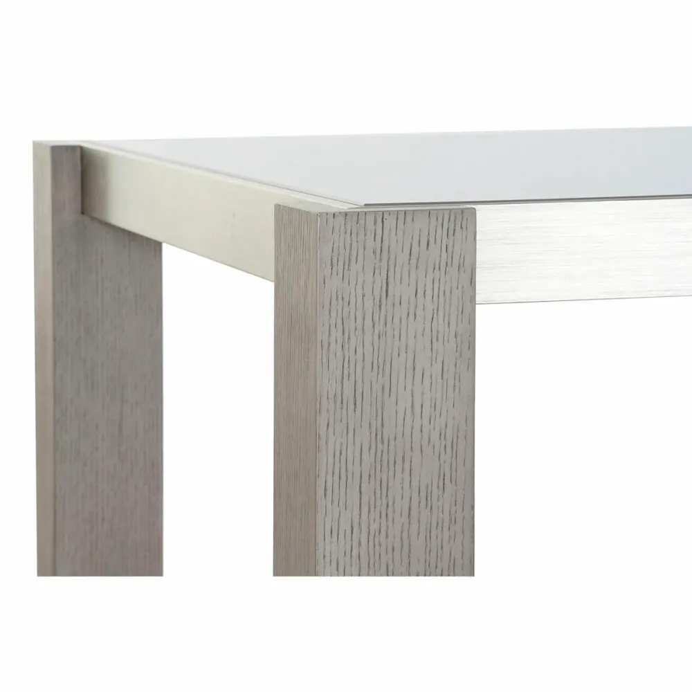 Masă de Sufragerie DKD Home Decor Geam Gri Aluminiu Dub Sticlă Temperată (162 x 92 x 74 cm)
