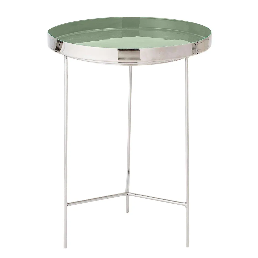Masuta Argintie din Aluminiu cu Tava Verde