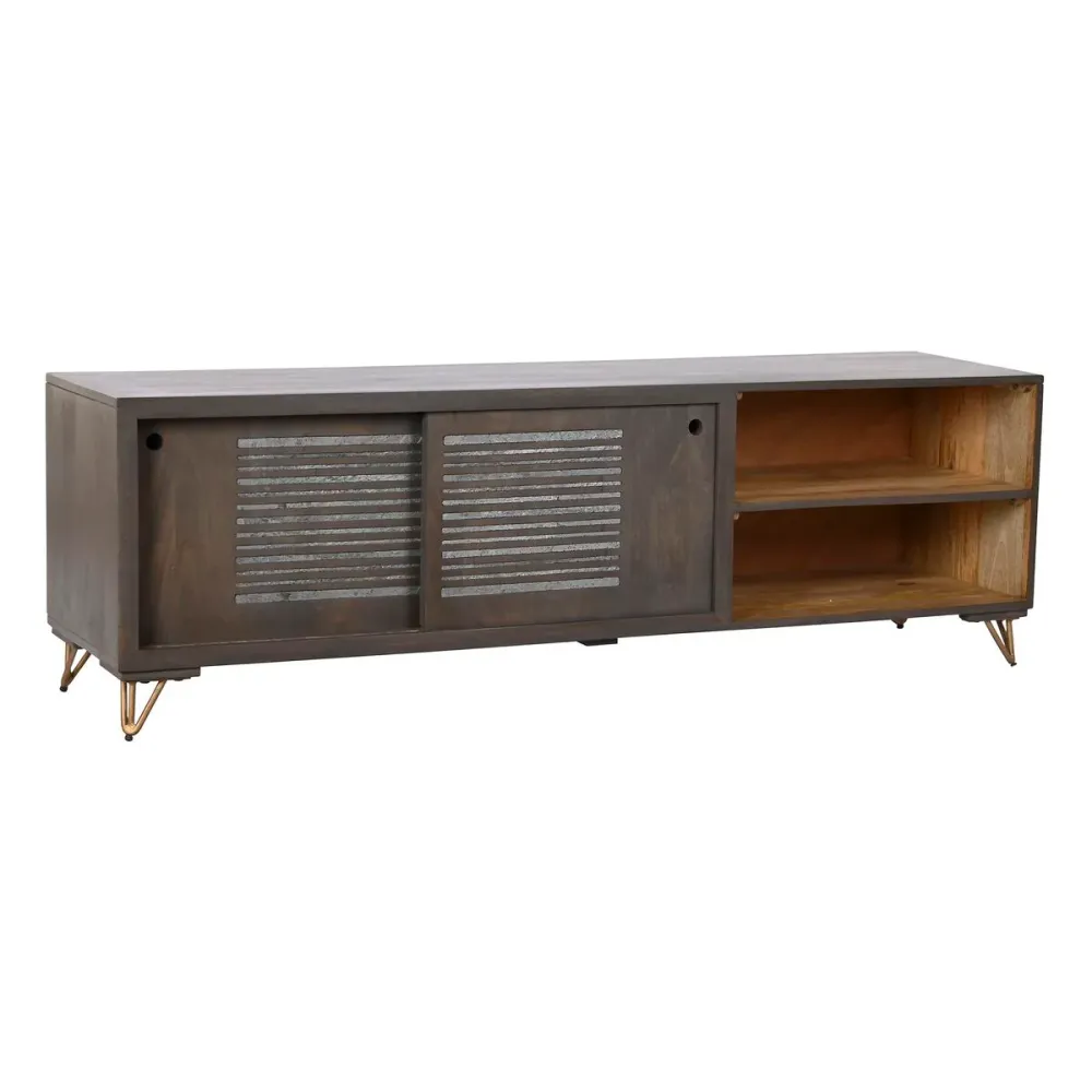 Mobilă TV DKD Home Decor Metal Maro Lemn de mango 160 x 40 x 50 cm