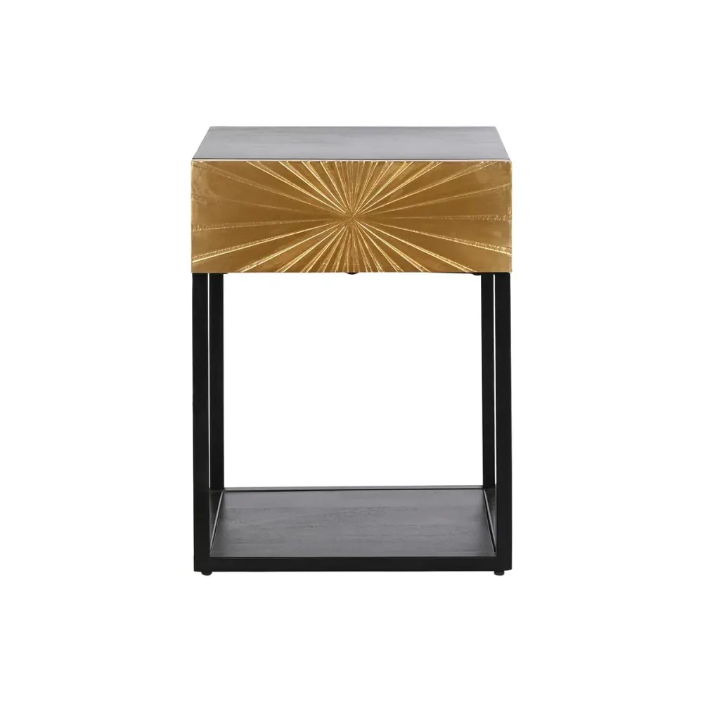 Noptieră DKD Home Decor Auriu* 35 x 40 x 55 cm Negru Metal Lemn