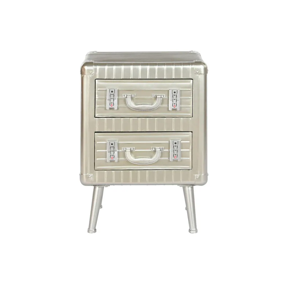 Noptieră Home ESPRIT Argintiu Metal Lemn MDF 46 x 39 x 63 cm