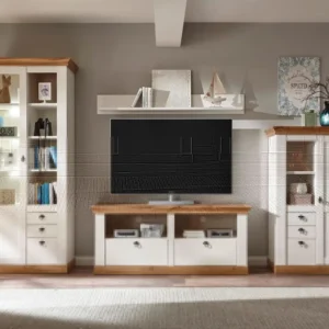 Set pentru living »Cremona«, 4 piese, cu aspect de lemn alb si stejar