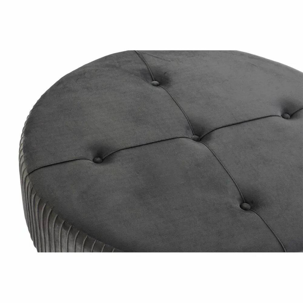 Suport pentru Picioare DKD Home Decor 80 x 80 x 38 cm Scandi Gri Lemn Кадифе Gri închis Velvet