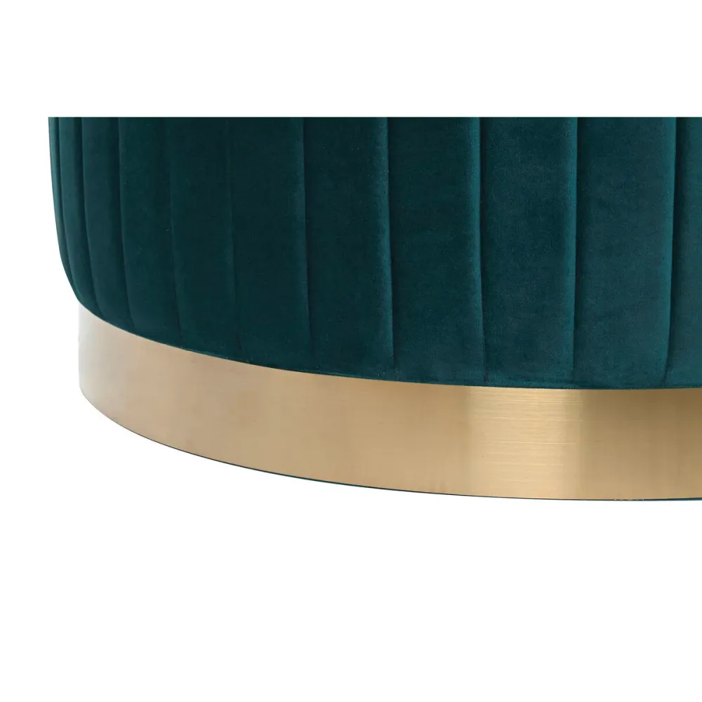 Suport pentru Picioare DKD Home Decor Verde Gri Bordo Auriu* Metal Кадифе 80 x 80 x 45 cm