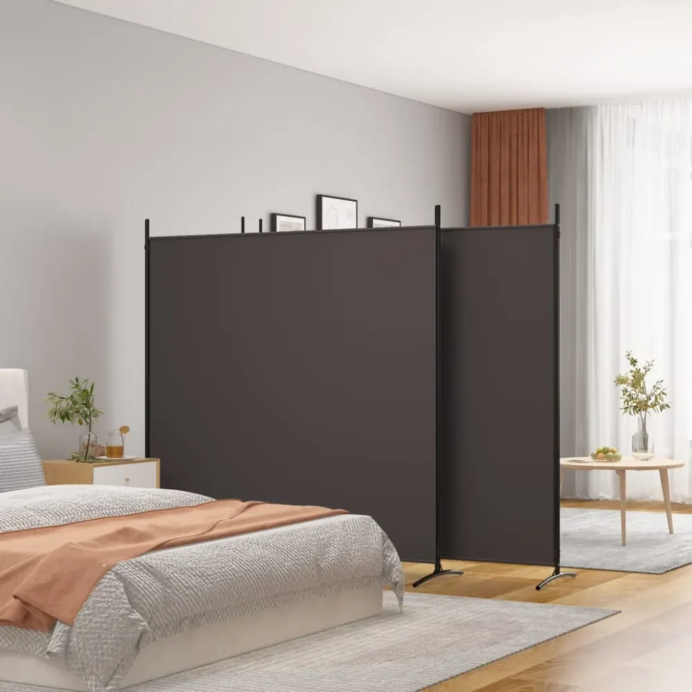 vidaXL Paravan de cameră cu 4 panouri, maro, 698x180 cm, textil