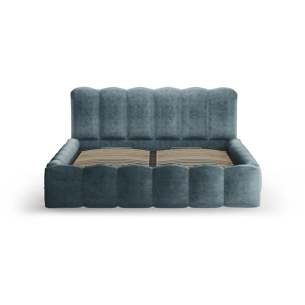 Pat albastru din textil chenille 200 x 200 Lupine