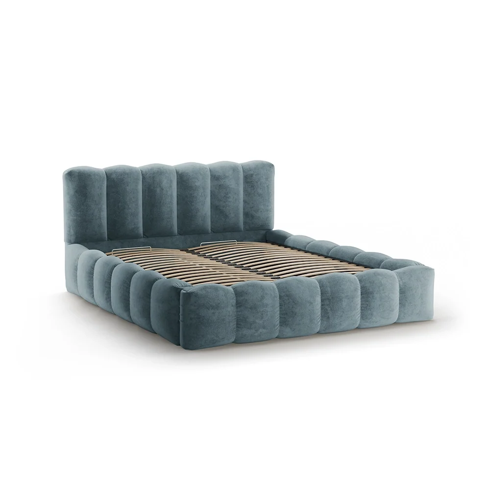 Pat albastru din textil chenille 200 x 200 Lupine