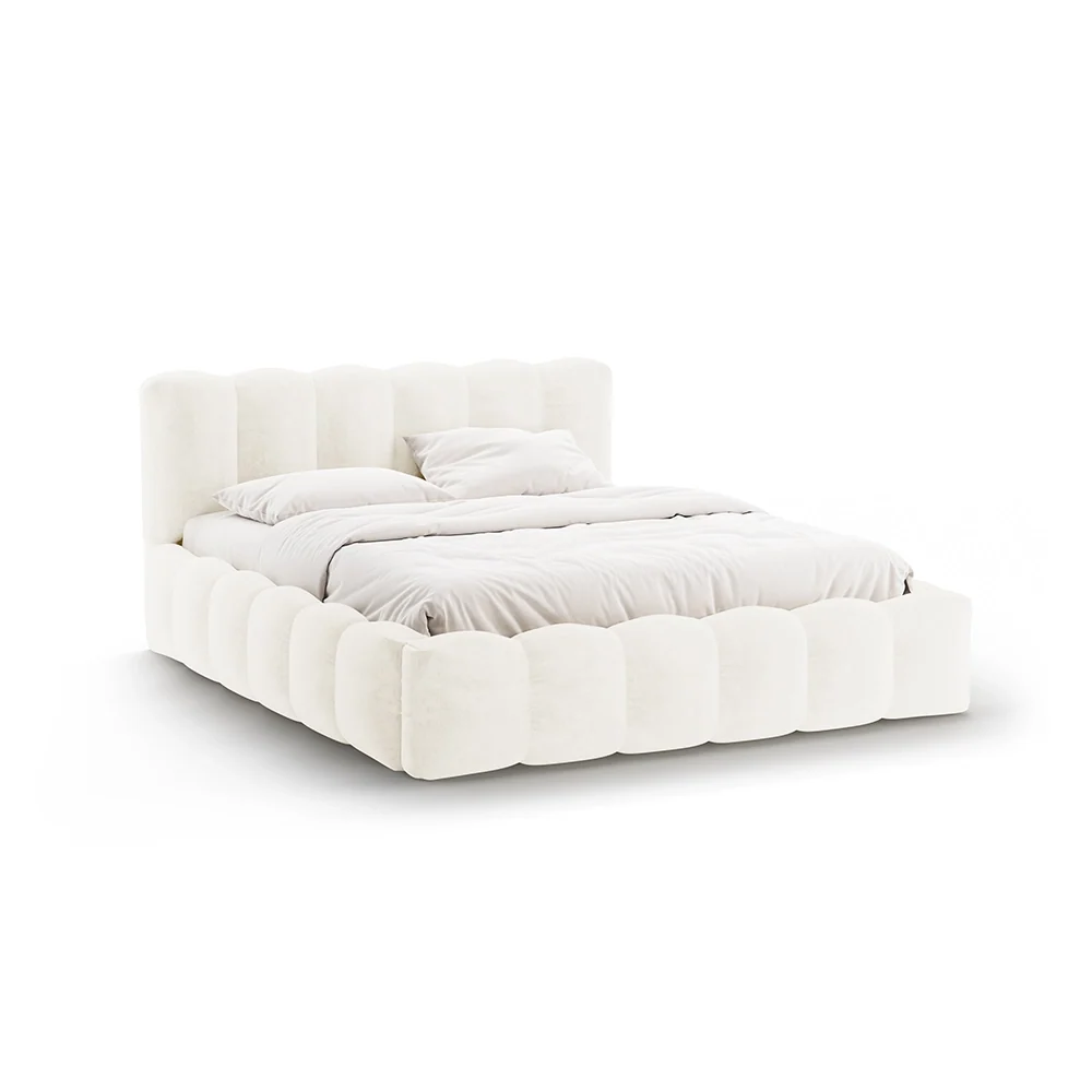 Pat bej deschis din textil chenille 180 x 200 Lupine