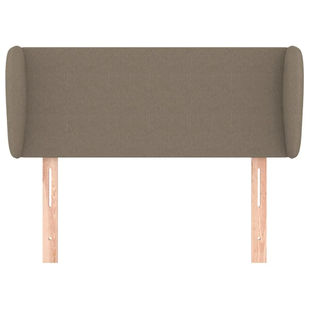 Tăblie de pat cu aripioare gri taupe 103x23x78/88 cm textil